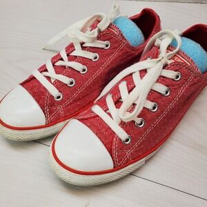 Converse Chuck Taylor All Star Cherry‎ Red Dotted Low Top Sneakers W 8 Coquette